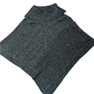 Karen Scott Turtle Neck Knit Poncho Shawl Size S/M